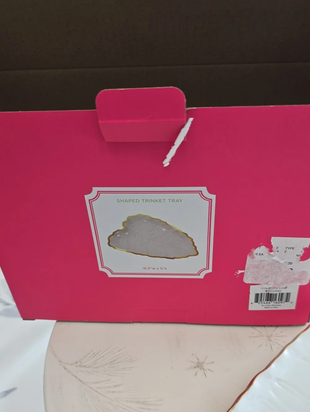 NIB Lilly Pulitzer Shaped Trinket Tray Monstera Leaf